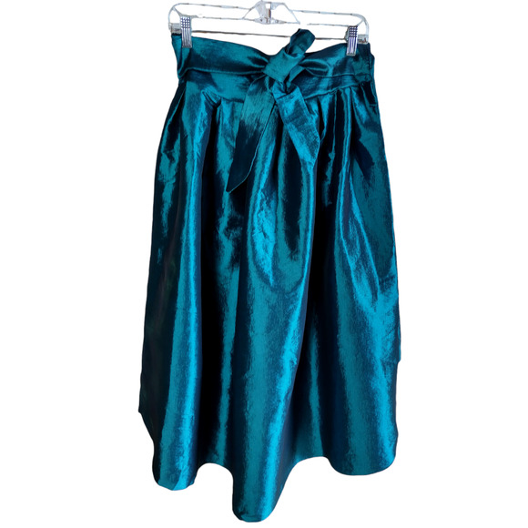 Kafe Womens High waist/rise Blue Silk Midi Skirt Size Large - Picture 9 of 10